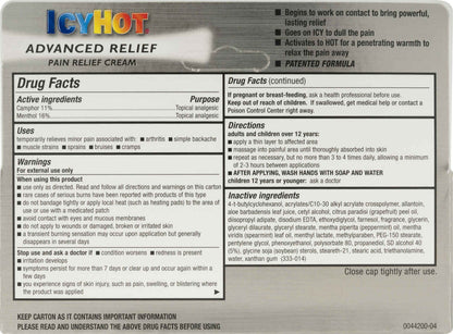 ICY HOT ADVANCED PAIN RELIEF CREAM 2OZ