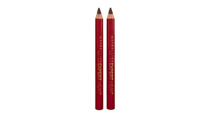MAYBELLINE New York Expert Wear Twin Brow & Eye Wood Pencil, 102 Dark Brown, 2 count