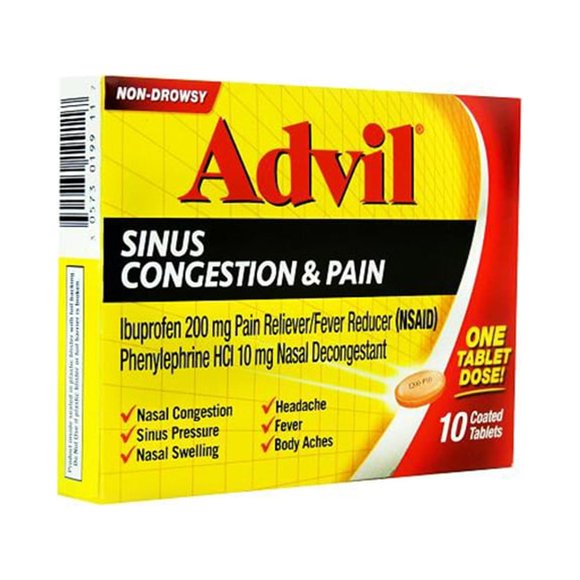 ADVIL SINUS CNG/P TB 10-200MG 20