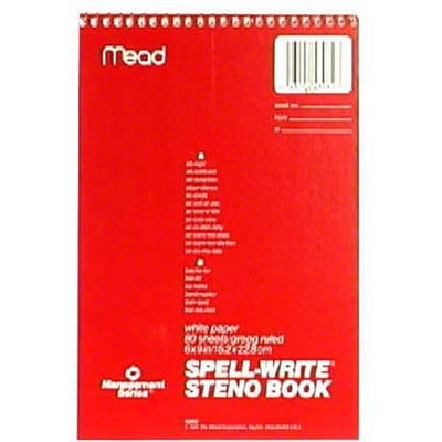 Mead Steno Book 80 Sheets Gregg Ruled - Green, 6"x9"