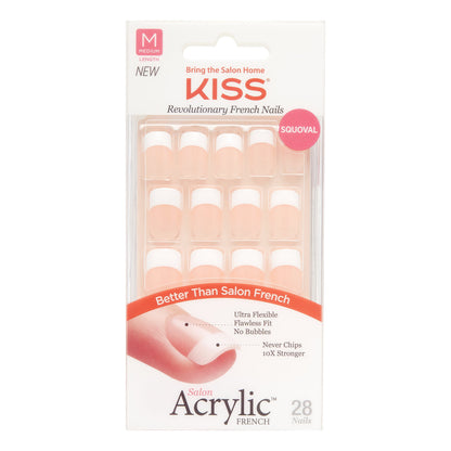 KISS Salon Acrylic Revolutionary French Nails Real Short Length