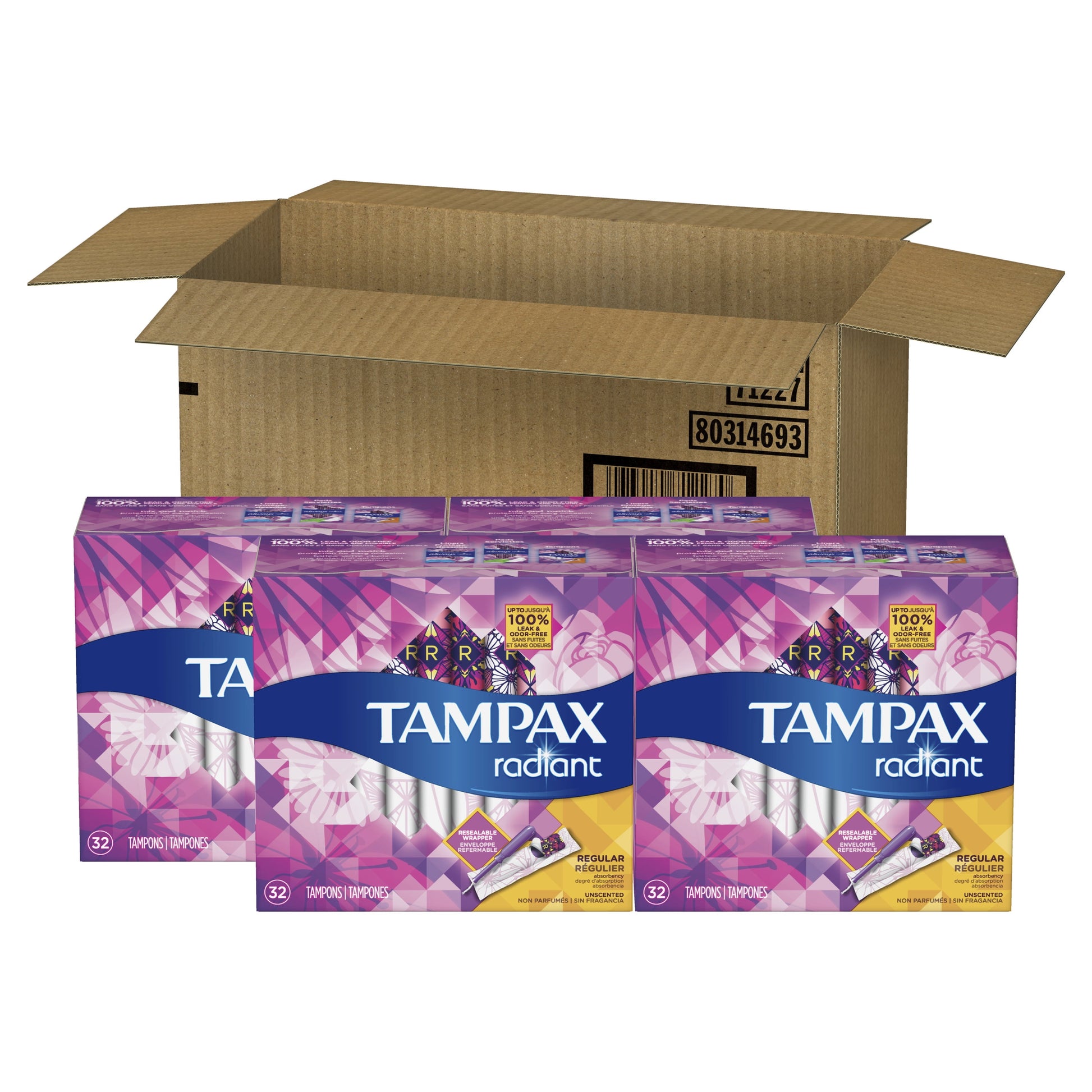 TAMPAX RADIANT REGULAR TAMPON 14CT