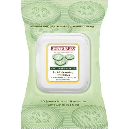 Burt's Bees Facial Cleansing Towelettes with Cucumber & Mint, 30 count