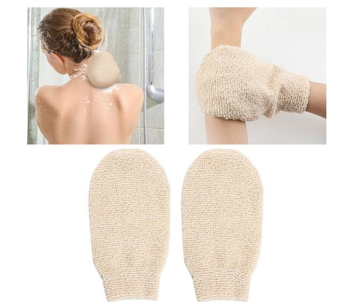 SJ Spa Exfoliating Bath & Shower Gloves - Mint, 2 count