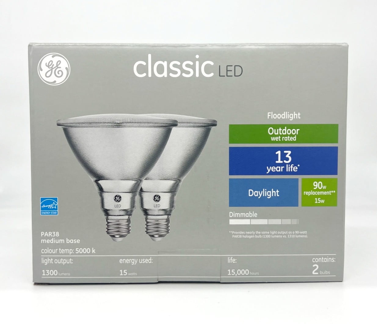 GE Lighting Basic LED Outdoor Wet Rated Floodlight, 90w, Warm White, 2 pack