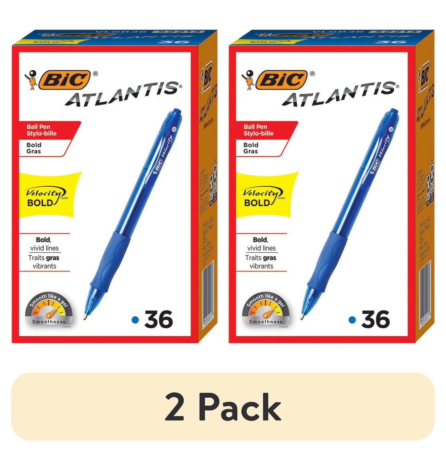 BiC Glide Retractable Ballpoint Pen - Blue, 2 pack