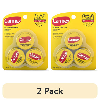 Carmex Lip Balm Jar Small Medicated 3 Pack 0.25oz