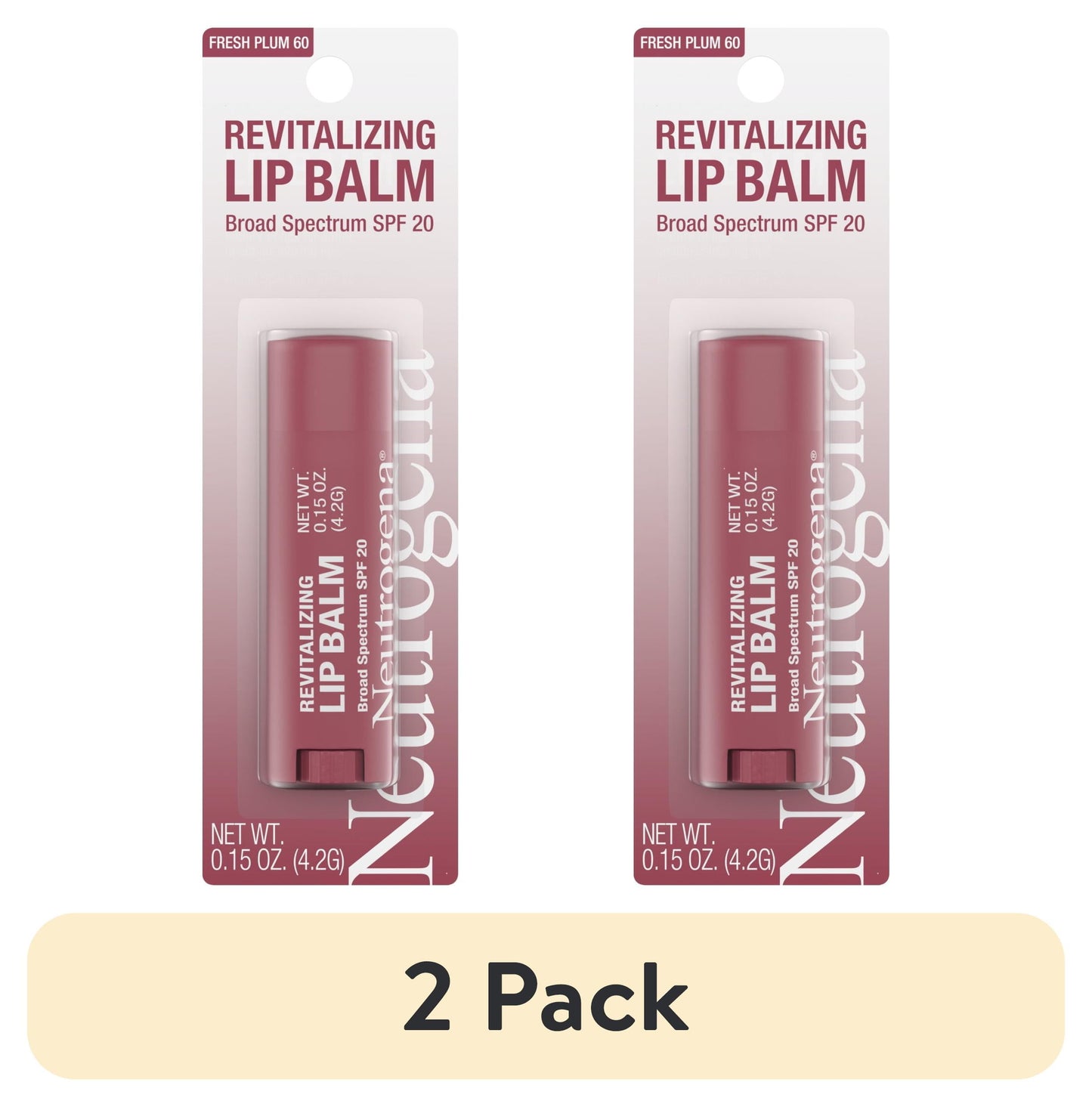 Neutrogena Revitalizing Tinted Lip Balm, SPF 20, Fresh Plum 60, .15 oz