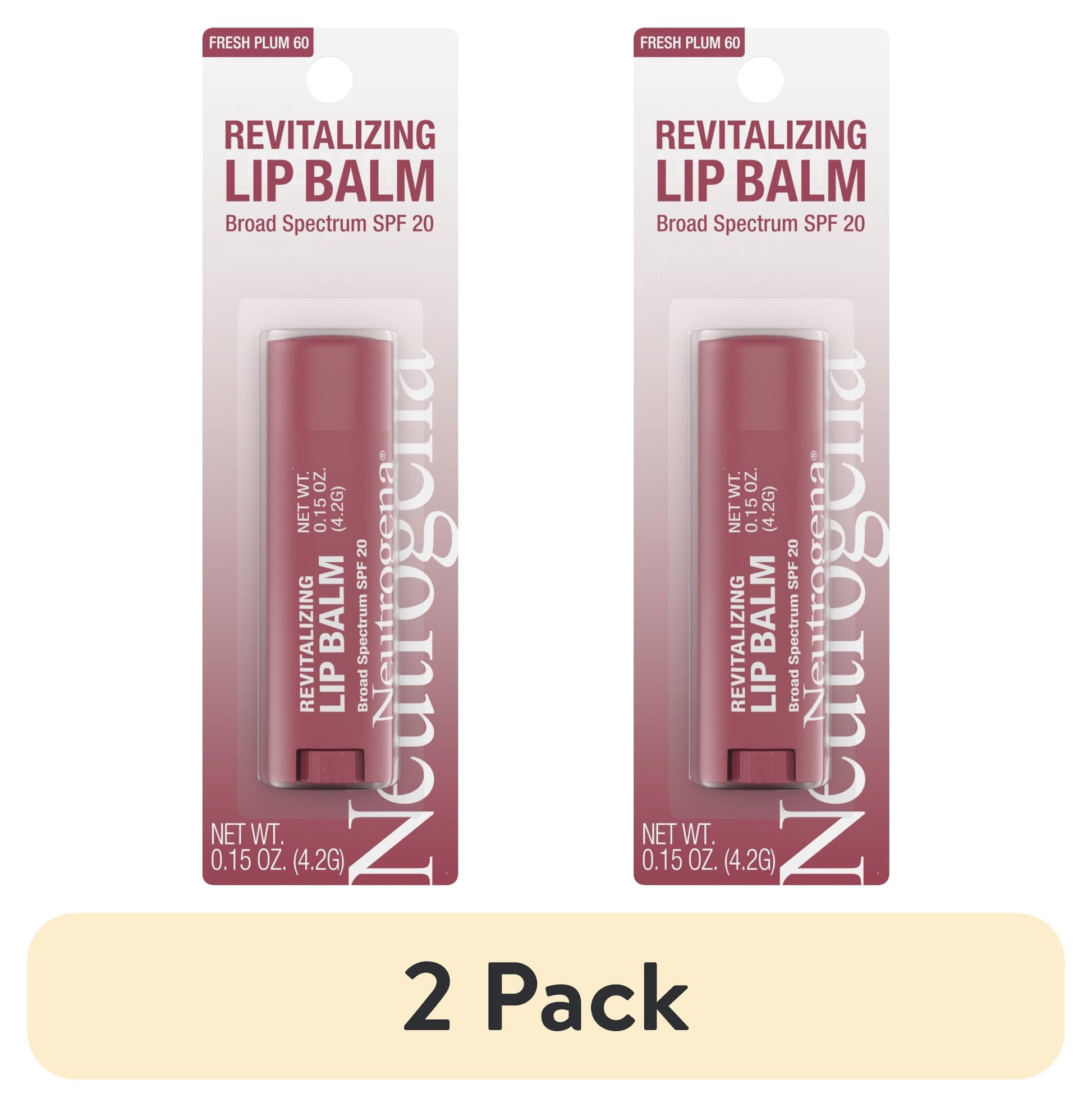 Neutrogena Revitalizing Tinted Lip Balm, SPF 20, Fresh Plum 60, .15 oz