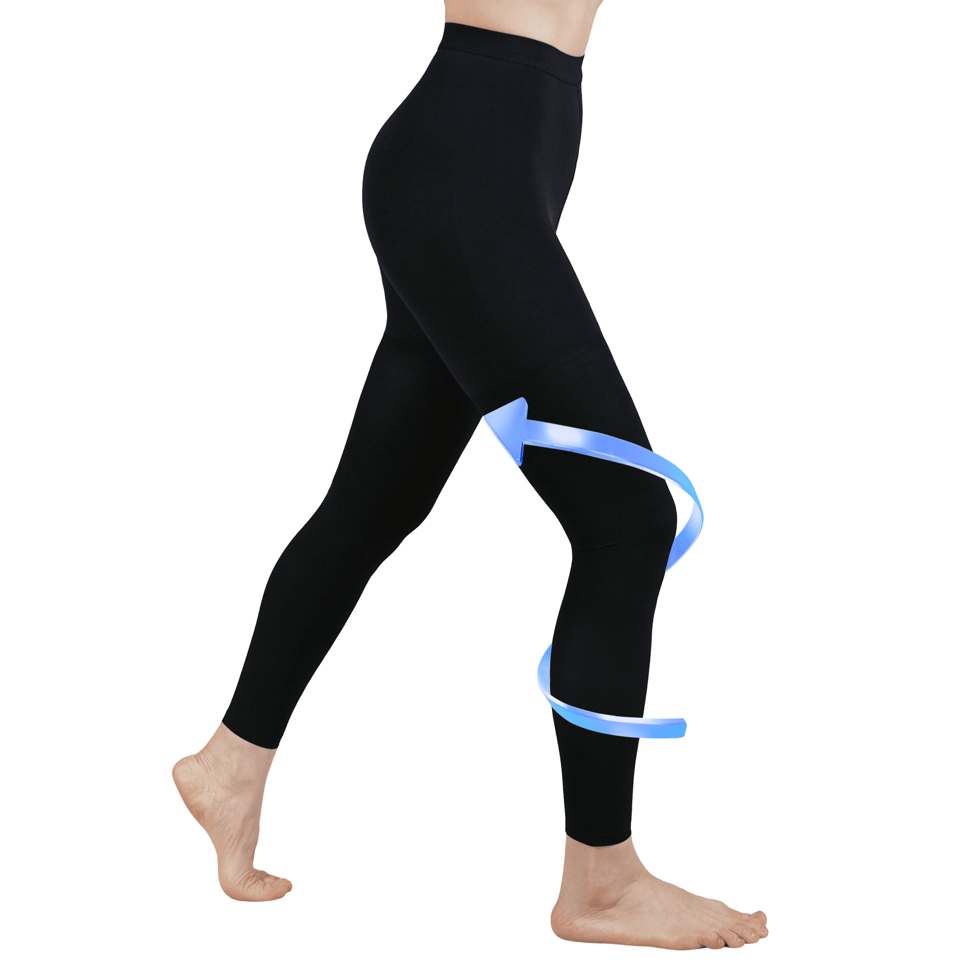 GNP TIGHTS FOOTLESS OPQ 20-30MMHG BLK MD