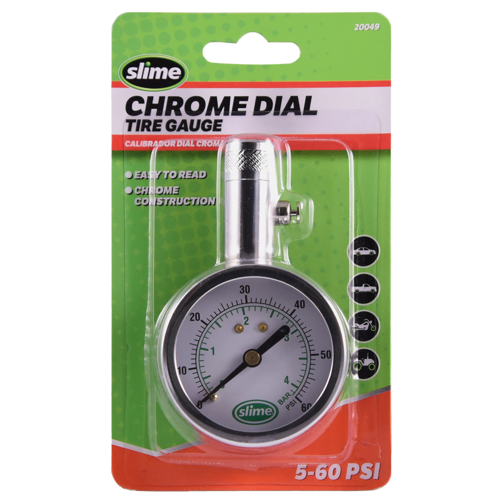 Custom Accessories 5-50 psi Chrome-Plated Tire Gauge