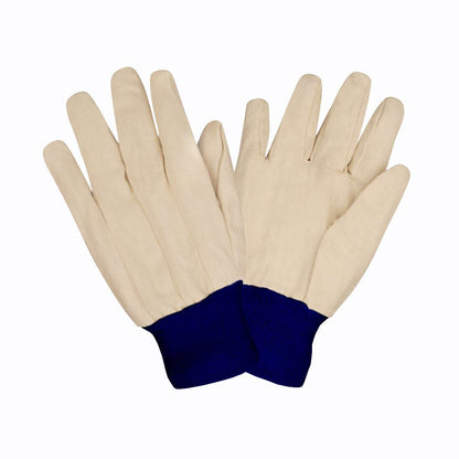 CORDOVA White Canvas Blue Wrist Durable Cotton Work Gloves