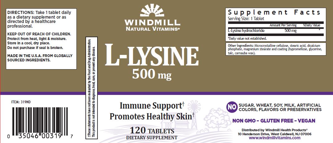 L-LYSINE 500MG HCI TABLET 120CT WINDML
