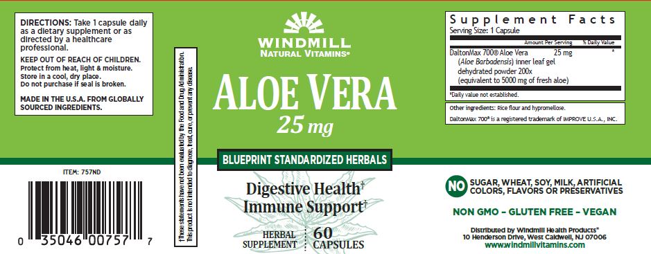 ALOE VERA 25MG EXTRCT CAPS 60CT WINDMILL