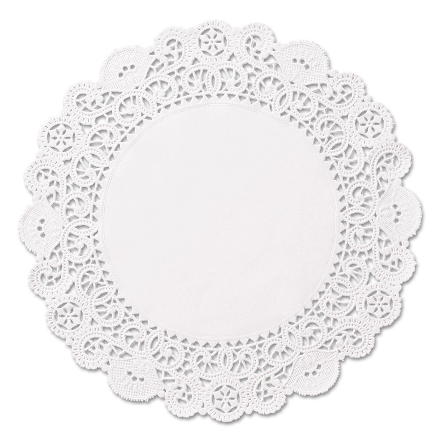 DOILIES 8.5" WHITE RD LACE