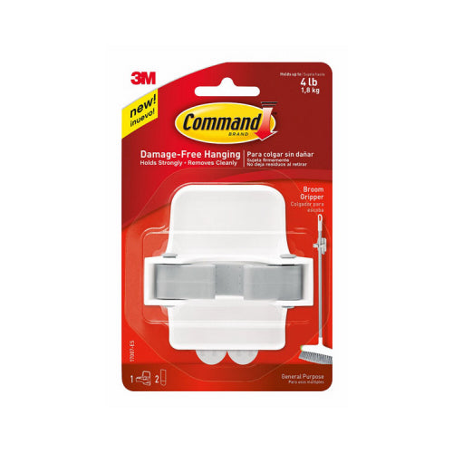 Command Broom Gripper Adhesive Hook - White