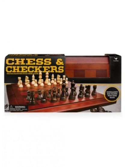 Spin Master Games Chess & Checkers with Glass Board