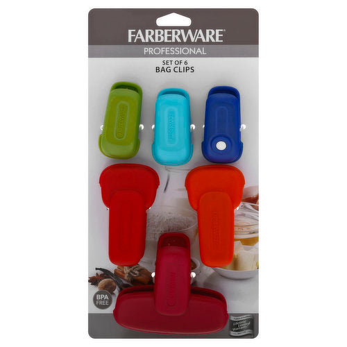 Farberware Heavy Duty Bag Clips, 6 count