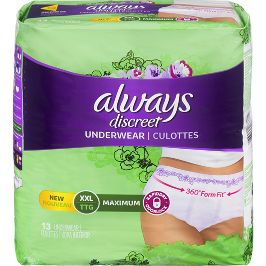 ALWAYS DISCREET BTQU MAX XL U/G 16CT
