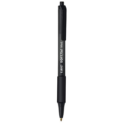 BiC Soft Feel Retractable Ballpoint Pens - Black, 5 count