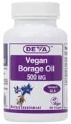 DEVA VEGAN VITAMINS BORAGE OIL,500MG,VEGAN