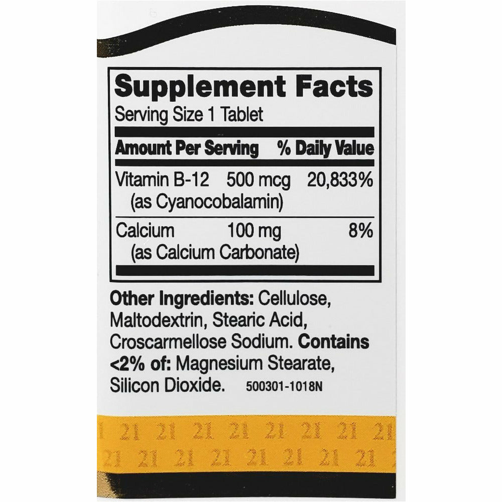 B12 500MCG TAB 110CT 21ST CENT