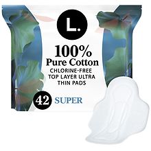 L. Pads Ultra Thin Cotton Top Layer Super 42 Count Wings