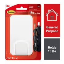 Command Large Single Hook - White, 1 Hook + 2 Strips