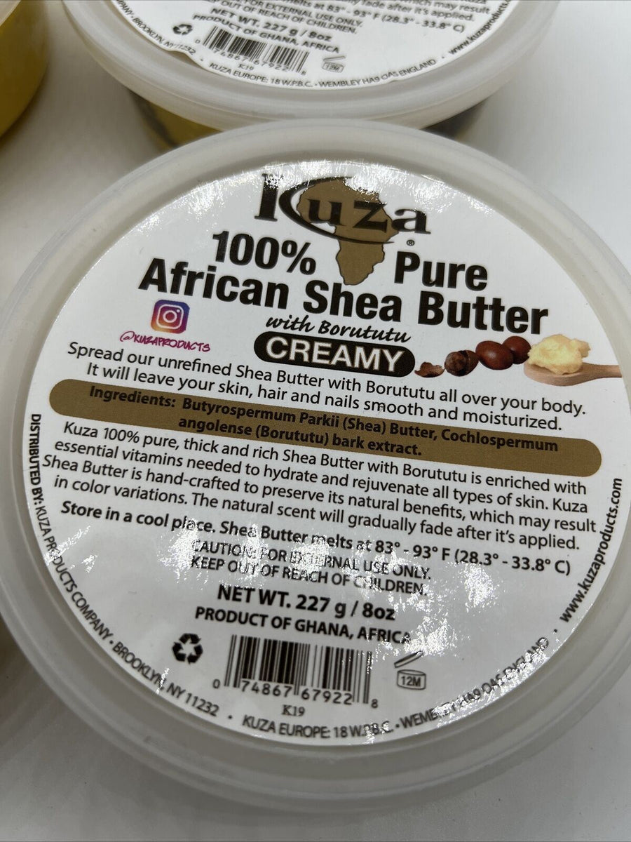 Kuza 100% Pure African Shea Butter - Creamy, 8 oz