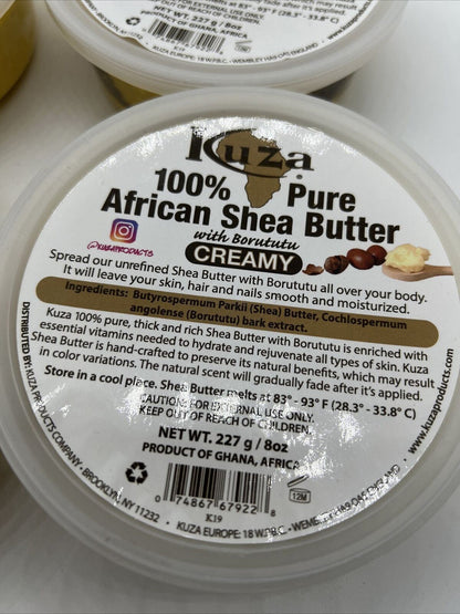 Kuza 100% Pure African Shea Butter - Creamy, 8 oz