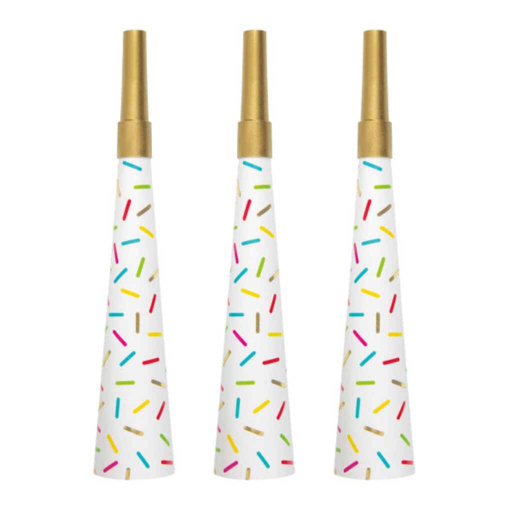 Unique Party! Multicolored Fancy Horns, 6 count