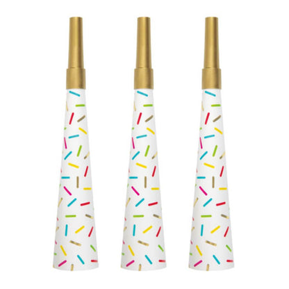 Unique Party! Multicolored Fancy Horns, 6 count