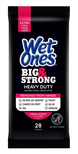 Wet Ones Anti-Bacterial Hand Wipes Big & Strong 28 Ct (6in)