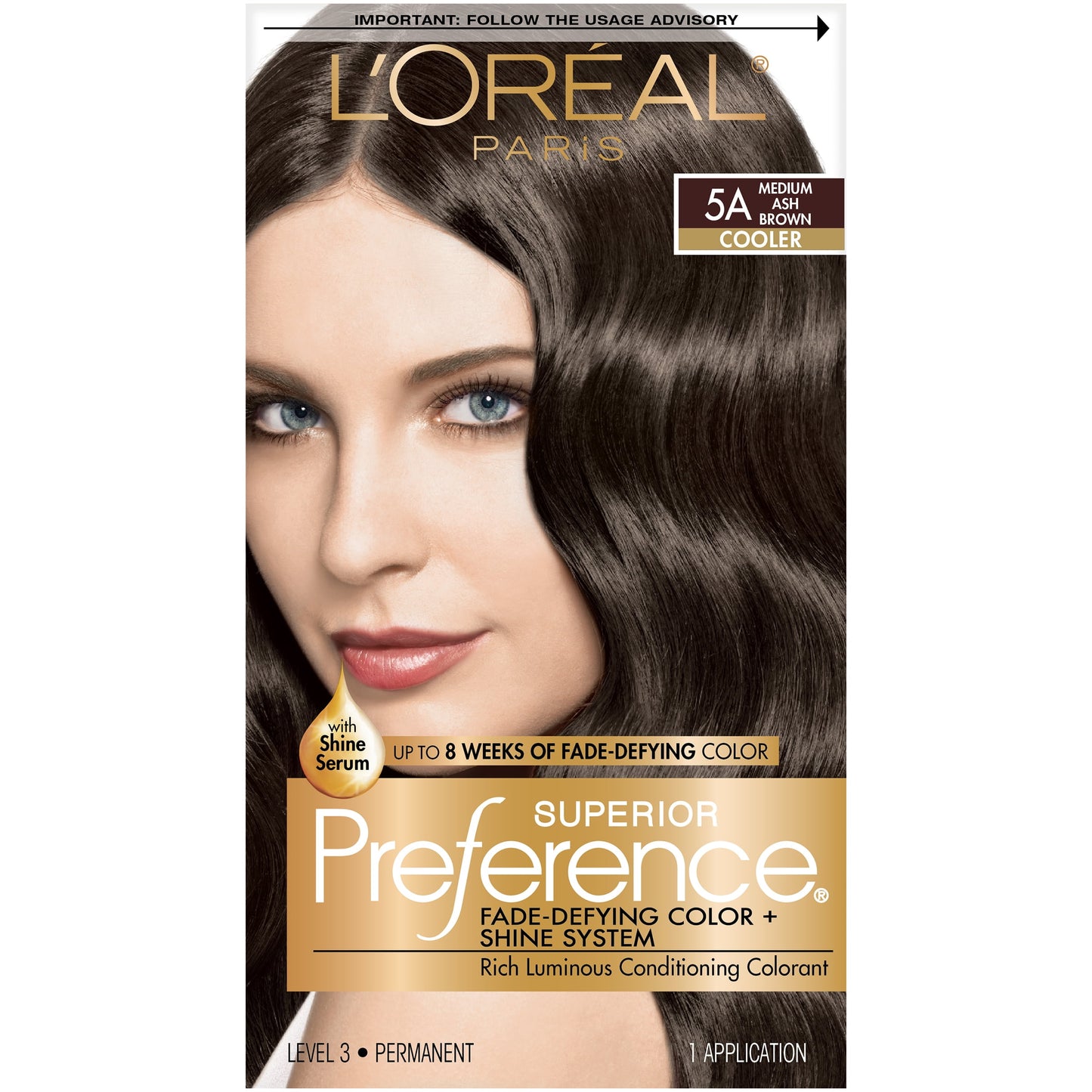 L'ORÉAL PARIS Superior Preference Permanent Hair Color, 5A Medium Ash Brown, 6.5 fl. oz.