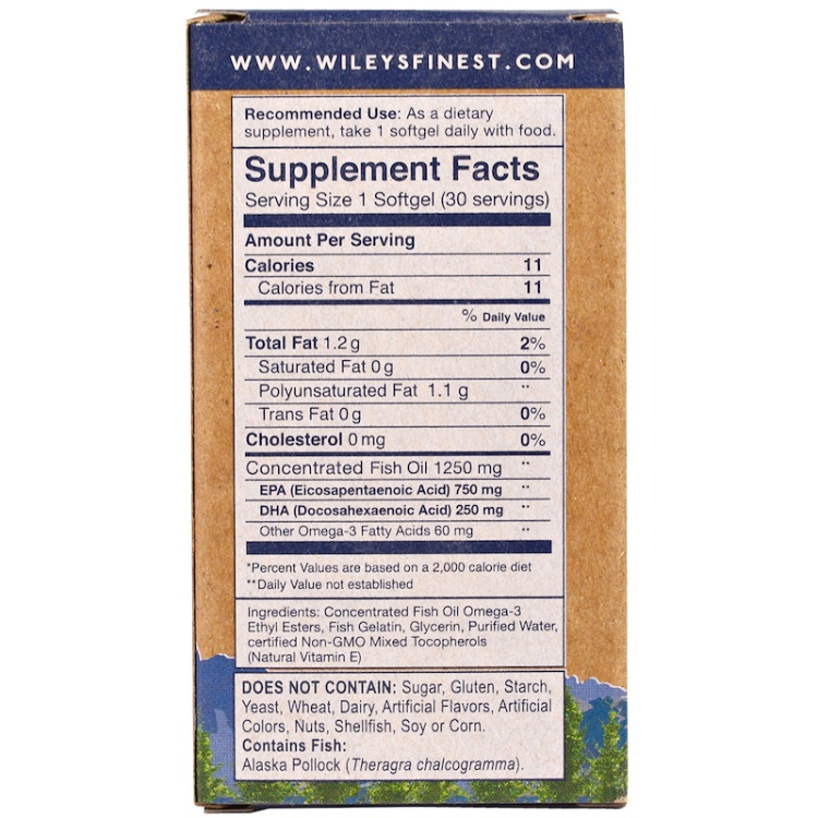 WILEY'S FINEST FISH OIL,PEAK OMG3,2150MG