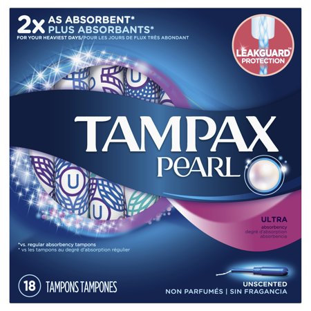 Tampax Tampons Pearl Ultra 18 Count Leakguard Unscented