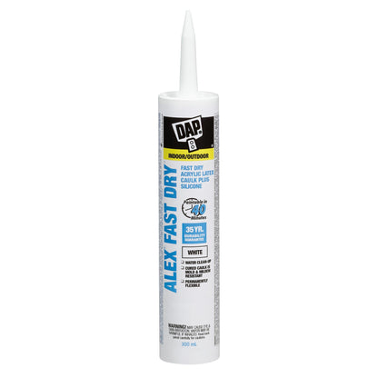 DAP Alex Fast Dry Acrylic Latex Plus Silicone Caulk - White, 5.5 oz