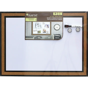 Quartet Magnetic Combination Board, Dry-Erase & Cork, 11" x 14", Curved Frame