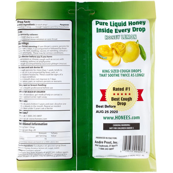HONEES COUGH DROPS,HONEY LEMON