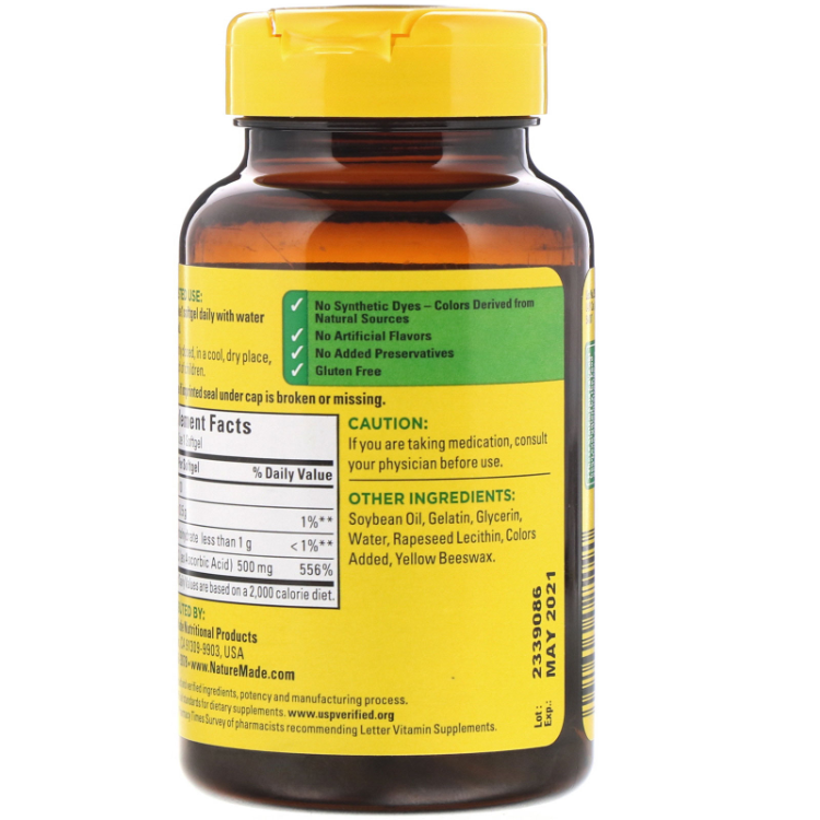 VIT C 500MG LIQUIGEL 60CT NAT MADE