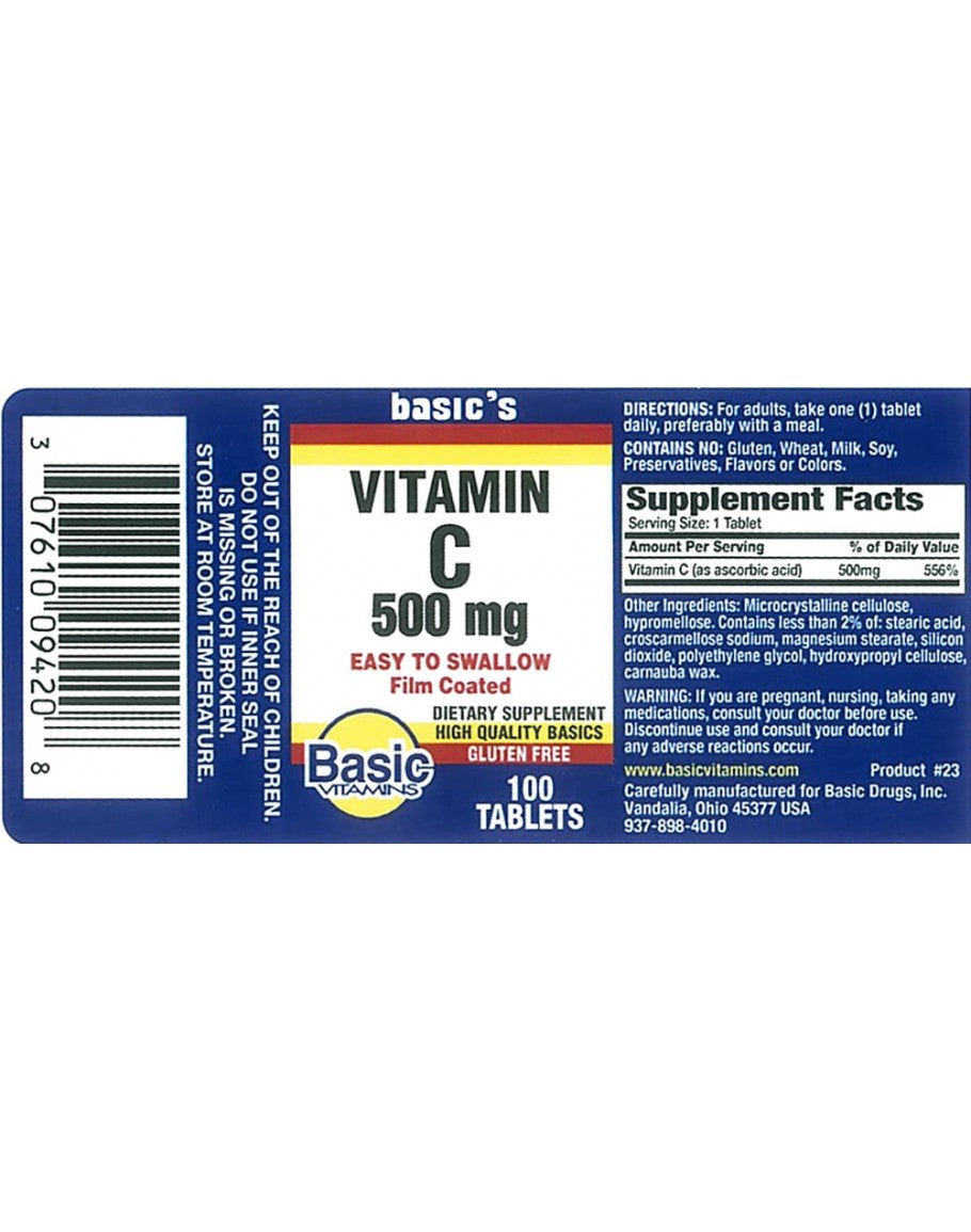 VIT-C 500MG ASCRB ACD TAB100CT