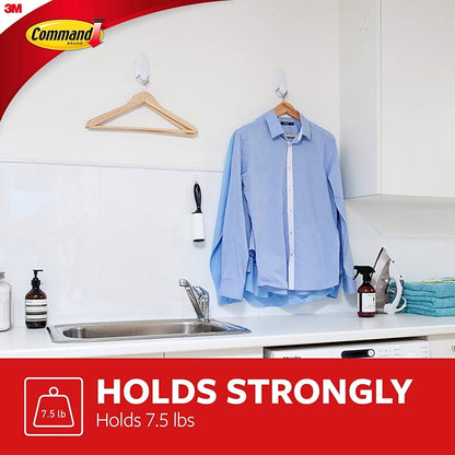 Command Clothes Hanger Hook - White, 1 Hook + 2 Strips
