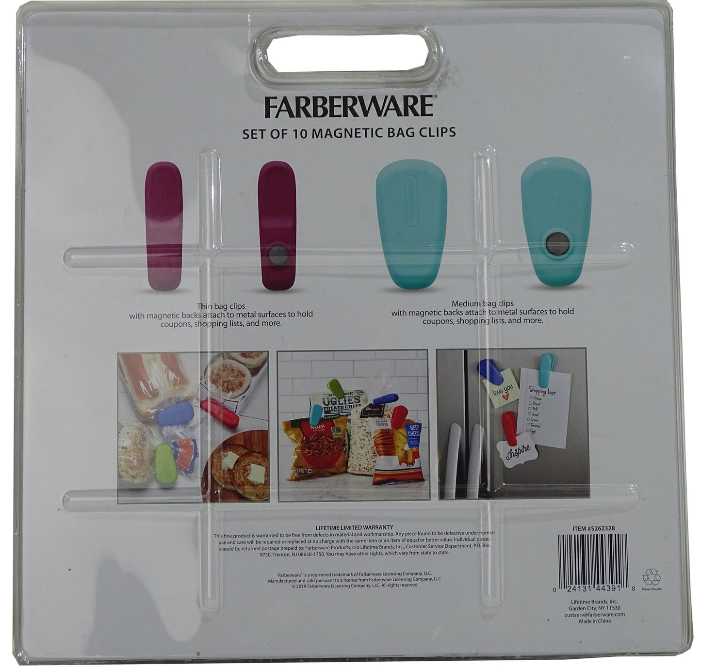 Farberware Professional All-Purpose Magnetic Bag Clips, Assorted Colors
