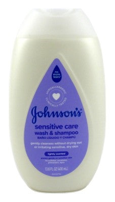 Johnsons Sensitive Care Wash & Shampoo Lightly Scented 13.6oz