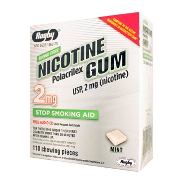 NICOTINE GUM 2 MG CAP 100 RUGBY