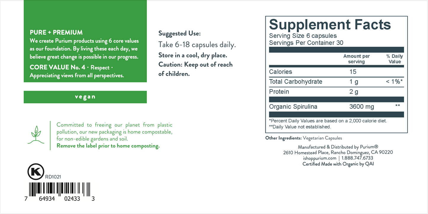 SPIRULINA POWDER 180 GRAM