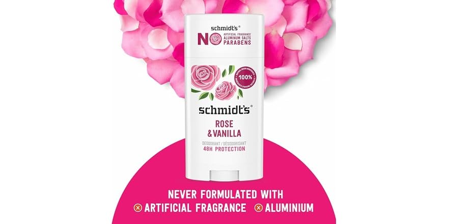 SCHMIDTS DEOD SPRAY,ROSE VANILLA