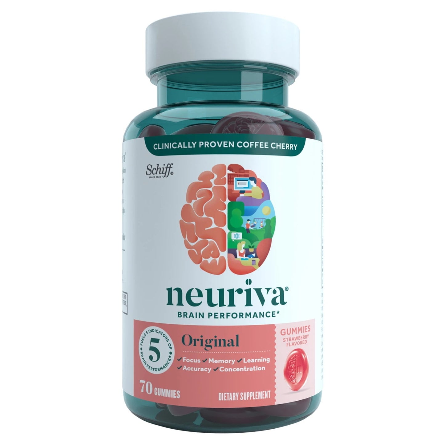 NEURIVA BRAIN ORIGINAL STRWBRY GMY 50CT