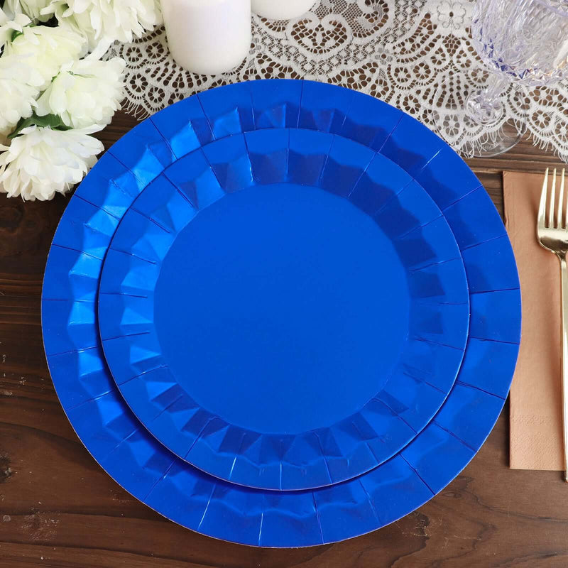 Unique Solid Round 7" Paper Plates - Royal Blue, 20 count