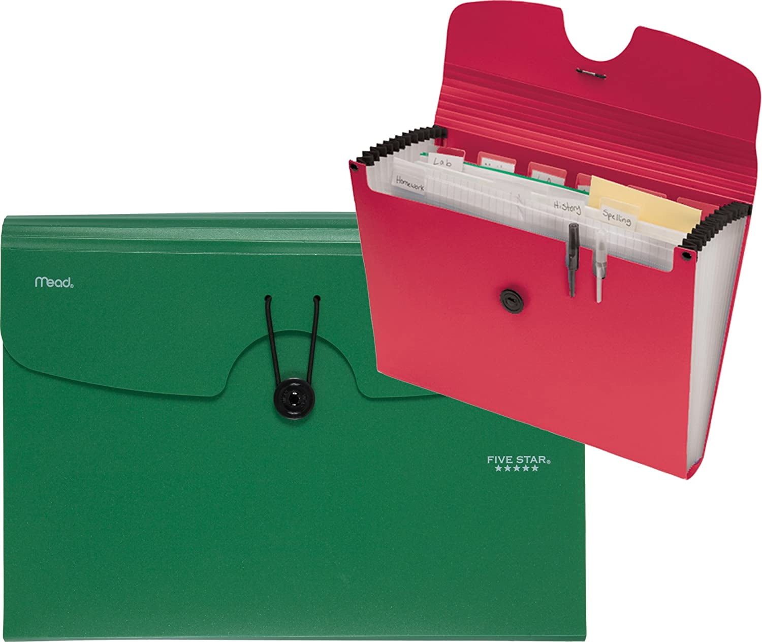 Five Star 6-Pocket Expanding File - Assorted Colors, 13" x 9.25"